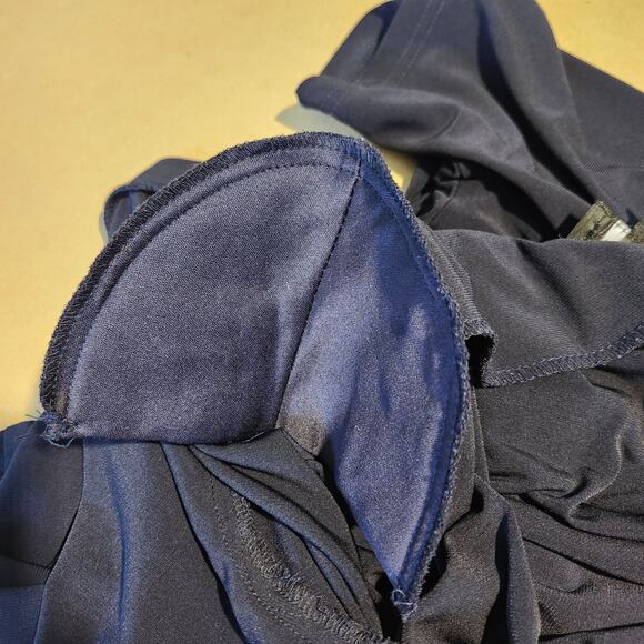 VTG R&M Richards Navy Blue Shrug Jacket Size 12 Stretch Knit Y2K - Picture 6 of 7